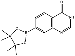 7-(4,4,5,5-四甲基-1,3,2-二氧杂硼杂环戊烷-2-基)喹唑啉-4(3H)-酮, 1009303-80-3, 结构式
