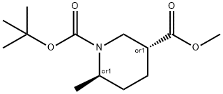 (3R,6R)-1-叔-丁基 3-甲基 6-甲基哌啶-1,3-二甲酸基酯,1009376-75-3,结构式