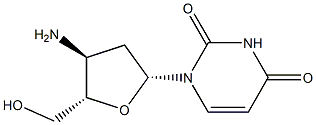 3'--Amino-2',3'-dideoxyuridine Structure