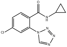 4-chloro-N-cyclopropyl-2-(1H-tetrazol-1-yl)benzamide Struktur