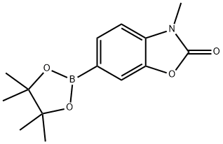 3-甲基-6-(4,4,5,5-四甲基-1,3,2-二氧硼杂环戊烷-2-基)苯并[D]恶唑-2(3H)-酮, 1016641-53-4, 结构式