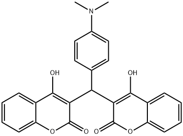 3,3′-(4-二甲氨基苯亚甲基)-双-4-羟基香豆素 结构式