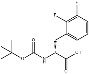 (2R)-3-(2,3-DIFLUOROPHENYL)-2-[(TERT-BUTOXY)CARBONYLAMINO]PROPANOIC ACID 化学構造式