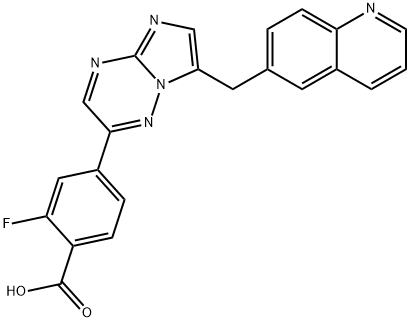 2-fluoro-4-(7-(quinolin-6-ylmethyl)imidazo[1,2-b][1,2,4]triazin-2-yl)benzoicacid