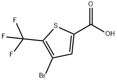 4-Bromo-5-(trifluoromethyl)thiophene-2-carboxylic acid, 1034188-24-3, 结构式