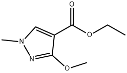 3-メトキシ-1-メチル-1H-ピラゾール-4-カルボン酸エチルエステル 化学構造式