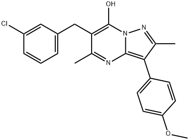6-(3-chlorobenzyl)-3-(4-methoxyphenyl)-2,5-dimethylpyrazolo[1,5-a]pyrimidin-7-ol Structure