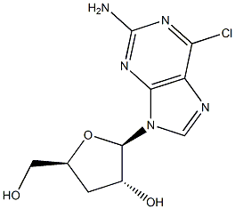 2-Amino-6-chloro-9-(3-deoxy-beta-D-ribofuanosyl)-9H-purine Struktur