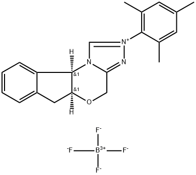 (5aS,10bR)-5a,10b-dihydro-2-(2,4,6-trimethylphenyl)-4H,6HIndeno[2,1-b][1,2,4]triazolo[4,3-d][1,4]oxazinium tetrafluoroborate Structure
