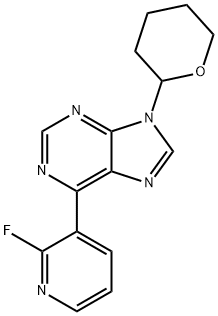 6-(2-Fluoropyridin-3-Yl)-9-(Tetrahydro-2H-Pyran-2-Yl)-9H-Purine Struktur