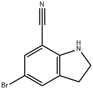 5-bromo-7-indolinecarbonitrile, 1096141-53-5, 结构式
