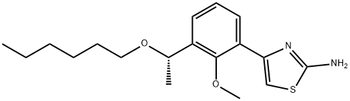 (S)-4-(3-(1-(正己氧基)乙基)-2-甲氧基苯基)噻唑-2-胺, 1110767-98-0, 结构式