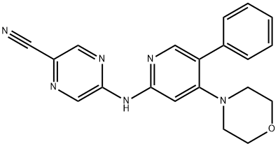 5-((4-Morpholino-5-phenylpyridin-2-yl)amino)pyrazine-2-carbonitrile Structure