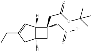 tert-butyl 2-((1R,5S,6S)-3-ethyl-6-(nitromethyl)bicyclo[3.2.0]hept-3-en-6-yl)acetate Structure