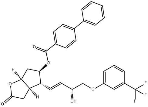 [1,1'-Biphenyl]-4-carboxylic acid, (3aR,4R,5R,6aS)-hexahydro-4-[(1E,3R)-3-hydroxy-4-[3-(trifluoromethyl)phenoxy]-1-buten-1-yl]-2-oxo-2H-cyclopenta[b]furan-5-yl ester|曲伏前列素杂质2