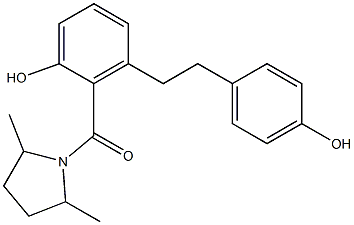 (2,5-Dimethyl-pyrrolidin-1-yl)-{2-hydroxy-6-[2-(4-hydroxy-phenyl)-ethyl]-phenyl}-methanone, 1171924-53-0, 结构式