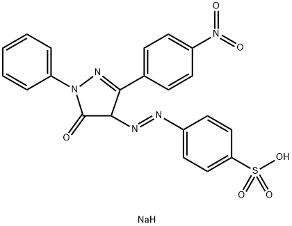 sodium (E)-4-((3-(4-nitrophenyl)-5-oxo-1-phenyl-4,5-dihydro-1H-pyrazol-4-yl)diazenyl)benzenesulfonate Structure