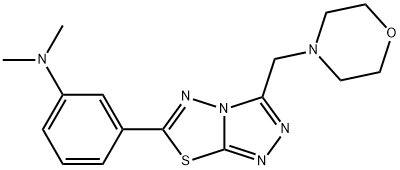 N,N-dimethyl-N-{3-[3-(4-morpholinylmethyl)[1,2,4]triazolo[3,4-b][1,3,4]thiadiazol-6-yl]phenyl}amine Struktur