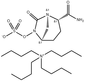 1-Butanaminium, N,N,N-tributyl-, (1R,2S,5R)-2-(aminocarbonyl)-7-oxo-1,6-diazabicyclo[3.2.1]oct-6-yl sulfate Struktur