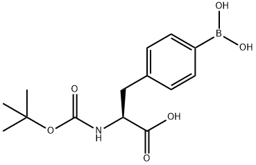 (S)-3-(4-ボロノフェニル)-2-((tert-ブチルトキシカルボニル)アミノ)プロパン酸 化学構造式