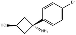 3-アミノ-3-(4-ブロモフェニル)シクロブタノール 化学構造式