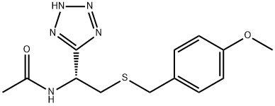 (R)-N-(2-((4-methoxybenzyl)thio)-1-(1H-tetrazol-5-yl)ethyl)acetamide,1200836-91-4,结构式