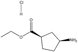 (1R,3S)-Ethyl 3-aminocyclopentanecarboxylate hydrochloride 结构式