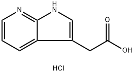 (1H-Pyrrolo[2,3-b]pyridin-3-yl)-acetic acid hydrochloride 化学構造式
