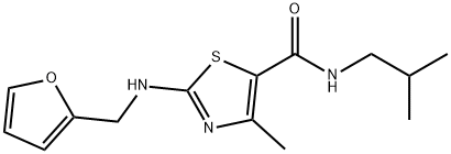 2-[(furan-2-ylmethyl)amino]-4-methyl-N-(2-methylpropyl)-1,3-thiazole-5-carboxamide Struktur