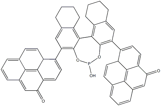 (R)-3,3'-双(1-芘基)-5,5',6,6',7,7',8,8'-八氢-1,1'-联萘酚磷酸酯 结构式