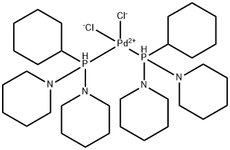 Dichlorobis[cyclohexyldi(1-piperidinyl)phosphine]palladium(II) Structure