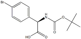 (2R)-2-[(TERT-ブチルトキシ)カルボニルアミノ]-2-(4-ブロモフェニル)酢酸 化学構造式