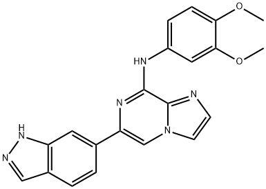 N-(3,4-dimethoxyphenyl)-6-(1H-indazol-6-yl)imidazo[1,2-a]pyrazin-8-amine Structure