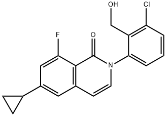2-(3-氯-2-(羟甲基)苯基)-6-环丙基-8-氟异喹啉-1(2H)-酮, 1242156-55-3, 结构式