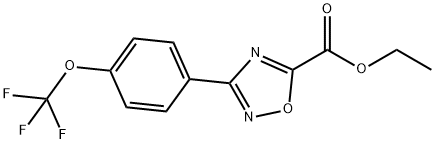 ethyl 3-(4-(trifluoromethoxy)phenyl)-1,2,4-oxadiazole-5-carboxylate, 1258269-03-2, 结构式