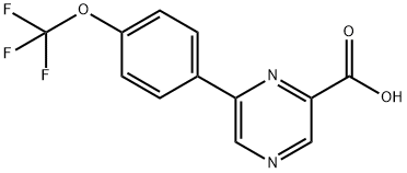6-(4-(trifluoromethoxy)phenyl)pyrazine-2-carboxylic acid Structure