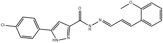3-(4-chlorophenyl)-N'-[(1E,2E)-3-(2-methoxyphenyl)prop-2-en-1-ylidene]-1H-pyrazole-5-carbohydrazide Struktur