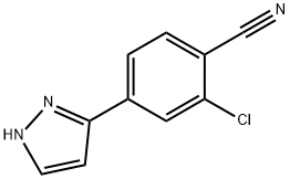 2-Chloro-4-(1H-Pyrazol-5-Yl)Benzonitrile 化学構造式