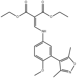 2-(((3-(3,5-二甲基异恶唑-4-基)-4-甲氧基苯基)氨基)丙二酸二乙酯 结构式