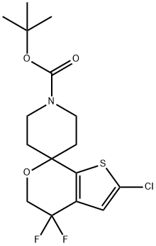 tert-butyl2'-chloro-4',4'-difluoro-4',5'-dihydrospiro[piperidine-4,7'-thieno[2,3-c]pyran]-1-carboxylate Structure