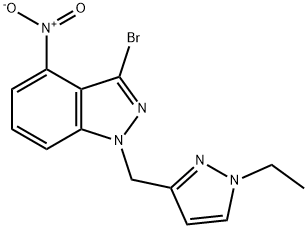 3-bromo-1-( (1-ethyl-1H-pyrazol-3-yl)methyl)-4-nitro-1H-indazole