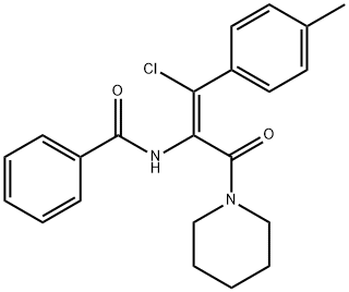 (Z)-N-(1-chloro-3-oxo-3-(piperidin-1-yl)-1-p-tolylprop-1-en-2-yl)benzamide Struktur