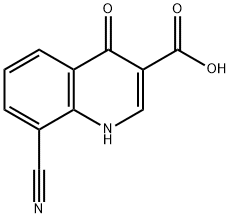 8-CYANO-4-OXO-1,4-DIHYDRO-QUINOLINE-3-CARBOXYLIC ACID, 132664-44-9, 结构式