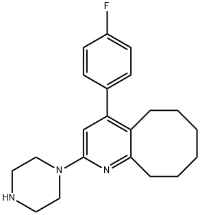 Cycloocta[b]pyridine, 4-(4-fluorophenyl)-5,6,7,8,9,10-hexahydro-2-(1-piperazinyl)-