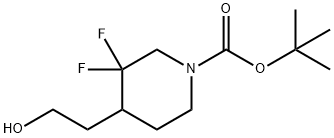 tert-butyl 3,3-difluoro-4-(2-hydroxyethyl)piperidine-1-carboxylate Struktur