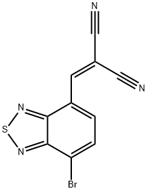 2-[(7-ブロモ-2,1,3-ベンゾチアジアゾール-4-イル)メチレン]マロノニトリル 化学構造式