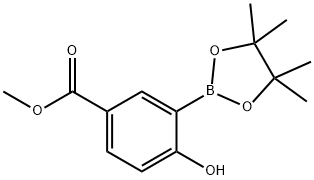 4-羟基-3-(4,4,5,5-四甲基-1,3,2-二氧硼烷-2-基)苯甲酸甲酯 结构式