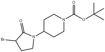 tert-Butyl 4-(3-bromo-2-oxopyrrolidin-1-yl)piperidine-1-carboxylate Struktur