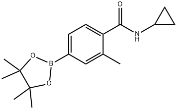 N-环丙基-2-甲基-4-(4,4,5,5-四甲基-1,3,2-二氧杂硼烷-2-基)苯甲酰胺 结构式