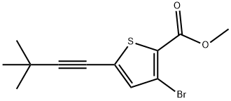 3-溴-5-(3,3-二甲基丁-1-炔-1-基)噻吩-2-羧酸甲酯 结构式